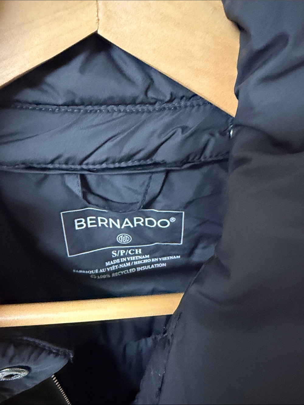 Bernardo Black & White Tweed Long Puffer Coat with removable collar. Women’s S - Picture 2 of 5